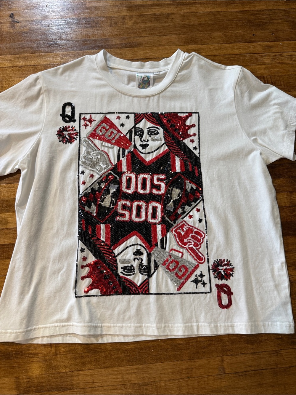 Queen of Sparkles XS T-shirt Black & Red Gameday shirt (15)
